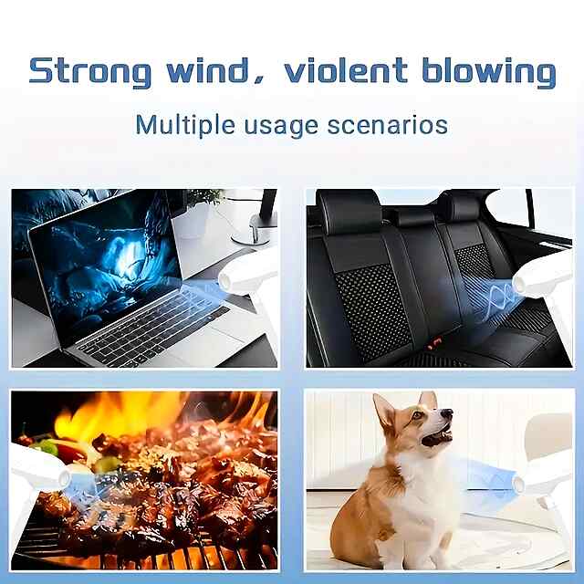 2-в-1 бездротовий компресор: повітродувка пилосос, 4000 мАг, CE сертифікація. Комплект. Україна. - 1 фото товару