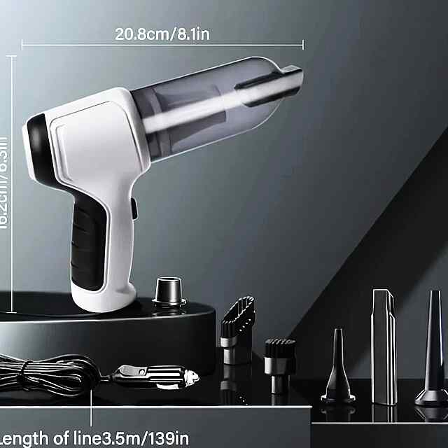 2-в-1 Компресор для чищення авто, комп'ютерів та електроніки   Пилосос ????????️ 120 Вт, щітка, насадки. Ідеально! - 2 фото товару