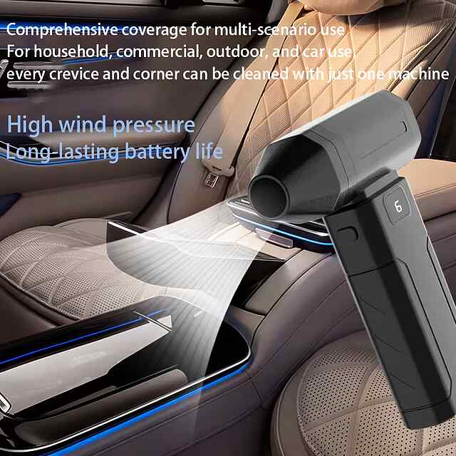 2-в-1 Компресор-Пилосос Бездротовий 7500 мАг, CE Сертиф., Type-C, Набір насадок - 1 фото товару