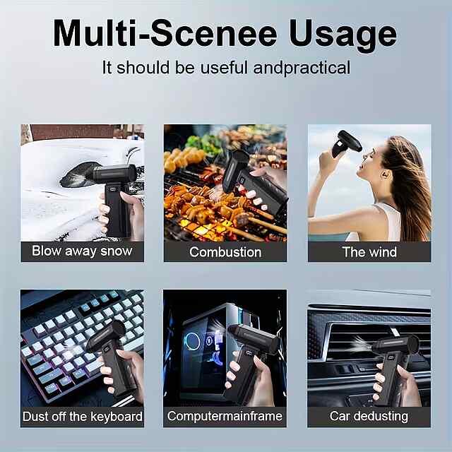 2-в-1 Компресор-Пилосос Бездротовий 7500 мАг, CE Сертиф., Type-C, Набір насадок - 3 фото товару