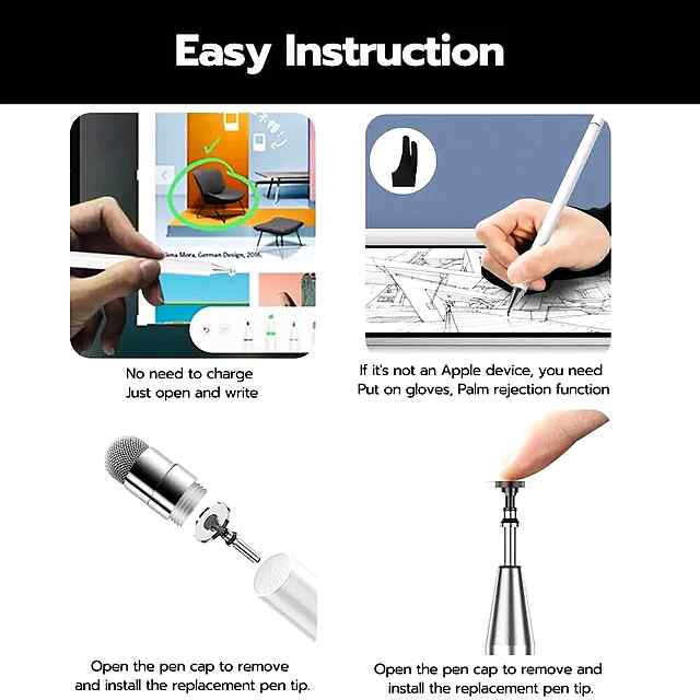 2-в-1 Стилус-Перо: магн., легкий, висок. чутливість, сумісний з Apple iPad/iPhone та Android. Запасний наконечник всередині. Без підзарядки. Україна. - 3 фото товару