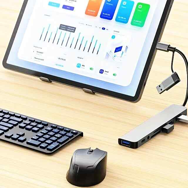 2в1 USB Type C та USB3.0 концентратор
8-Port USB хаб з SD/TF кардридером та аудіо
Сумісний з ПК, ноутбуками, MacBook
Для клавіатури, миші, телефону, принтера
Алюм. корпус для швидкого розсіювання тепла - 1 фото товару