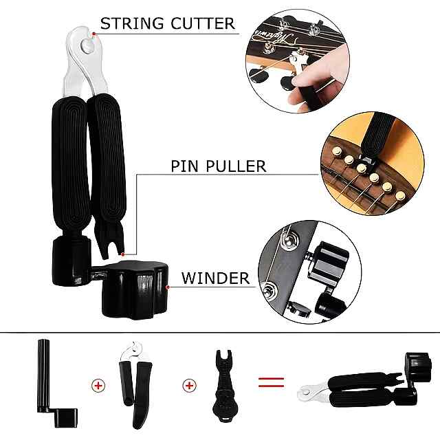 3 в 1 Інструмент для Гітарних Струн   6 Нейлонів (Заміна, Обрізка) - 3 фото товару