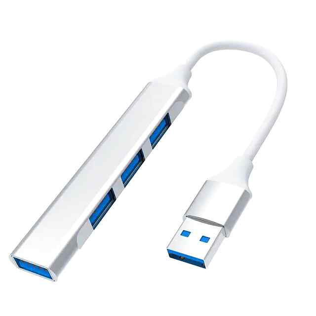 4-портовий USB хаб: Стильний і компактний алюмінієвий розгалужувач для ПК та ноутбуків