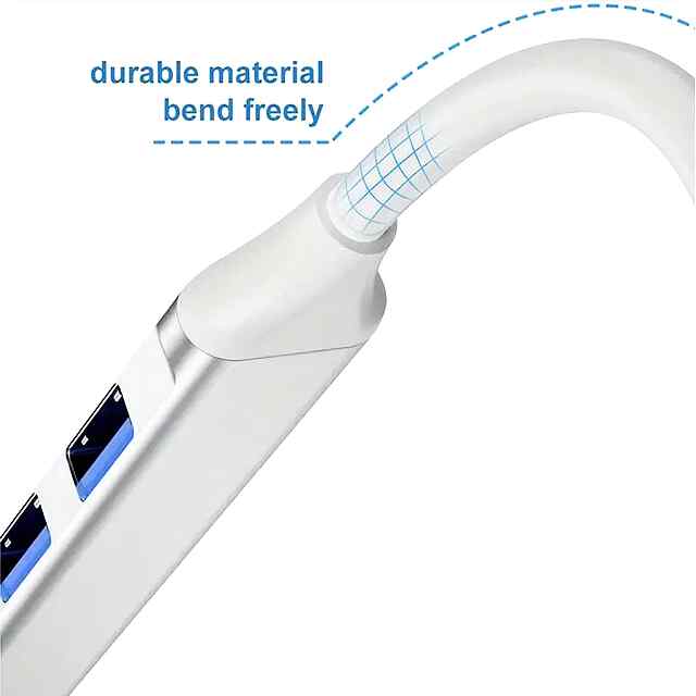 4-портовий USB хаб з алюмінієвим корпусом - стильний та компактний розгалужувач - 3 фото товару