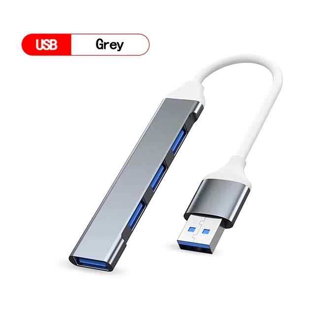 USB 4-портовий хаб - компактний та елегантний алюмінієвий розгалужувач для ПК та ноутбуків. Під'єднуйте декілька пристроїв одночасно!