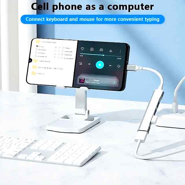 4-портовий USB-USB C hub-адаптер з алюмінію для ноутбуків і планшетів - 2 фото товару