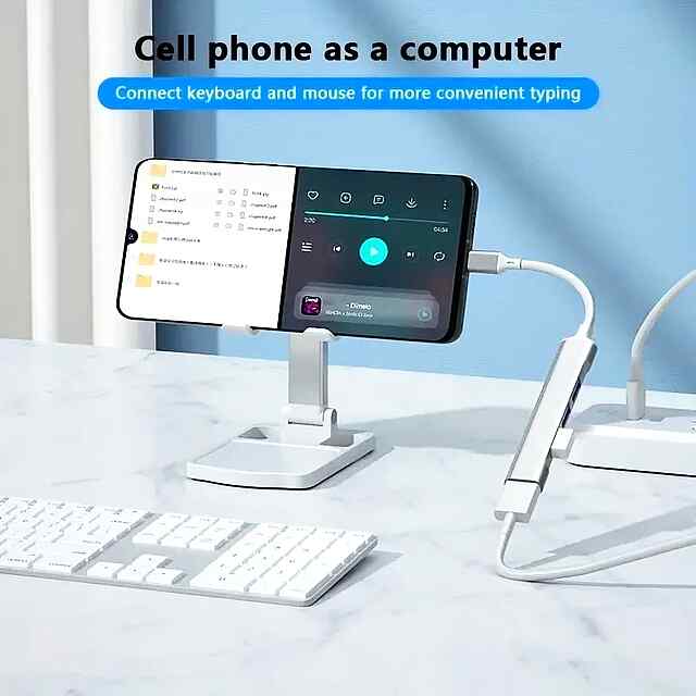4-портовий USB/USB-C Хаб Адаптер - Стильний  Компактний - 2 фото товару