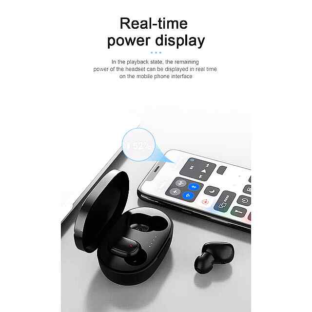 A6s TWS Bluetooth гарнітура бездротова для Xiaomi Huawei iPhone чорний рожевий IPX5 - 3 фото товару