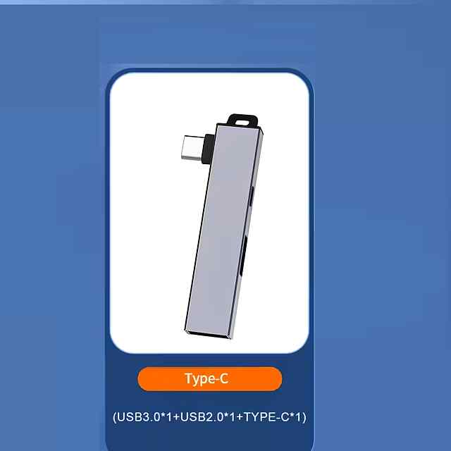 Адаптер 3-в-1 USB Type-C розширювач для ноутбука/телефона/планшета Type C до 2хUSB   Type C. Швидкий. Компактний. Сумісний з Mac OS / Win. Україна. - 1 фото товару