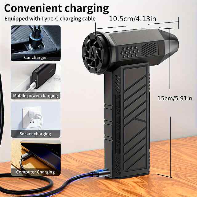 Air Duster: акумуляторний компресор для очищення ПК від пилу 110000 об/хв (USB-заряджання) - 1 фото товару