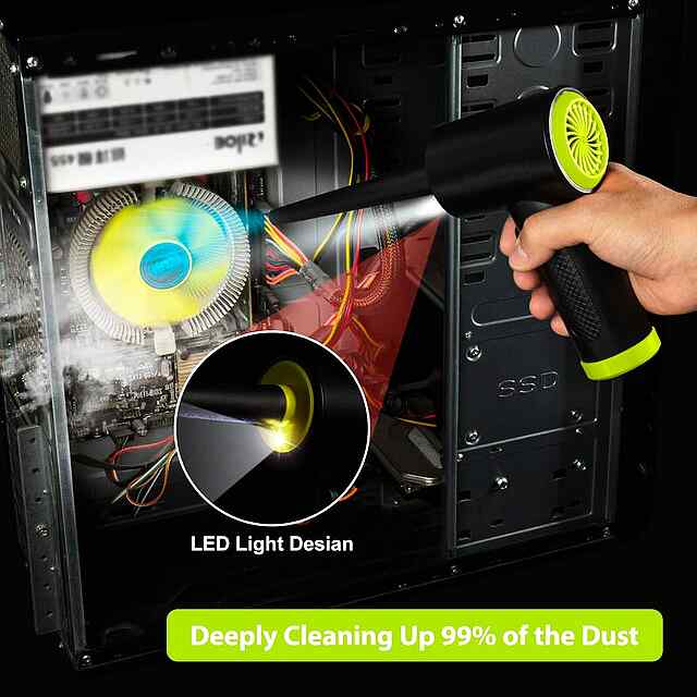 Air Duster: Бездротовий компресор для чищення від пилу (60000 об/хв) з LED - 3 фото товару