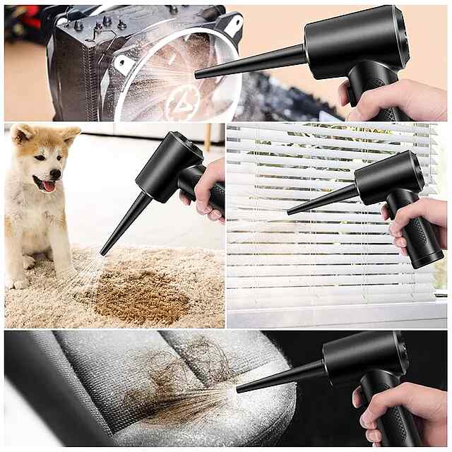 Air Duster Компресор, Бездротовий Пилосмок з 5 Насадками   Ліхтарик USB Зарядка - 3 фото товару