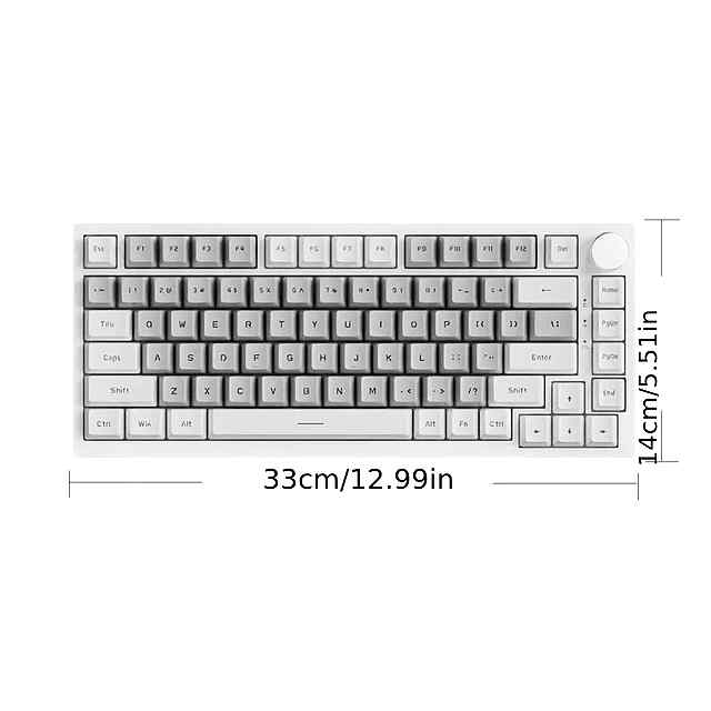 Ajazz AK820 Gaming Mechanical Keyboard - White/Grey 81 Key Full N-Key Rollover PBT - 2 фото товару