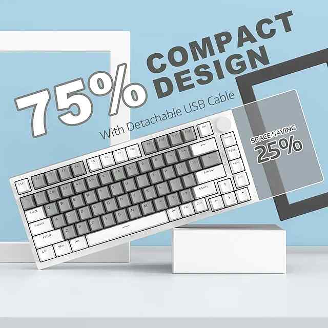 Ajazz AK820: Механічна клавіатура для геймінгу  роботи - PBT кейкапи, підсвічування, USB Type-C, Full N-Key Rollover. - 1 фото товару