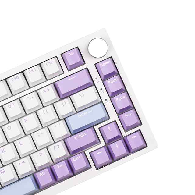 Ajazz AK820 RGB Gaming Mechanical Keyboard - White/Purple, USB-C, 81 Keys - 1 фото товару