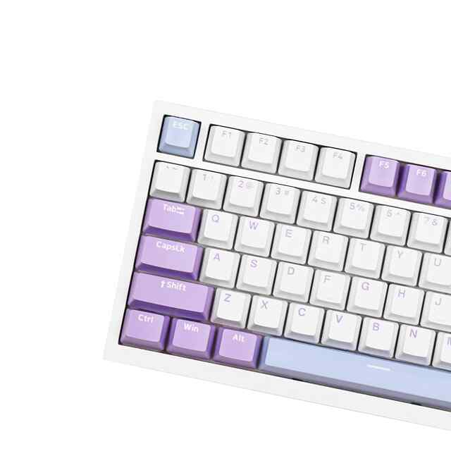 Ajazz AK820 RGB Mechanical Keyboard: White/Purple Gaming  Office Pro Choice - Compact  USB Type-C - 1 фото товару