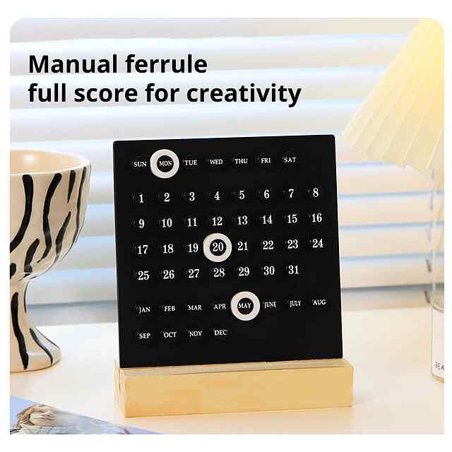Акриловий календар з дерев'яною основою - стильний декор для дому та офісу. - 1 фото товару