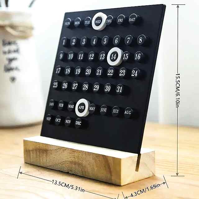Акриловий календар Затишок на стіл, англійською мовою, декор офіса. - 1 фото товару