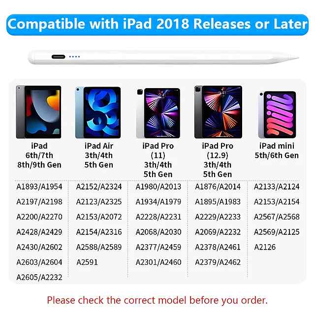 Активний стілус Apple iPad/iPad Pro — малювання, лист, 4-8 год роботи. - 2 фото товару