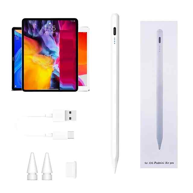Активний стілус для iPad/iPad Pro/Air - точне малювання, 4-8 год роботи. Сумісний з Apple 2018  (iPad Air4; Pro11/Pro12.9). Магнітне кріплення. Type-C зарядка. - 3 фото товару