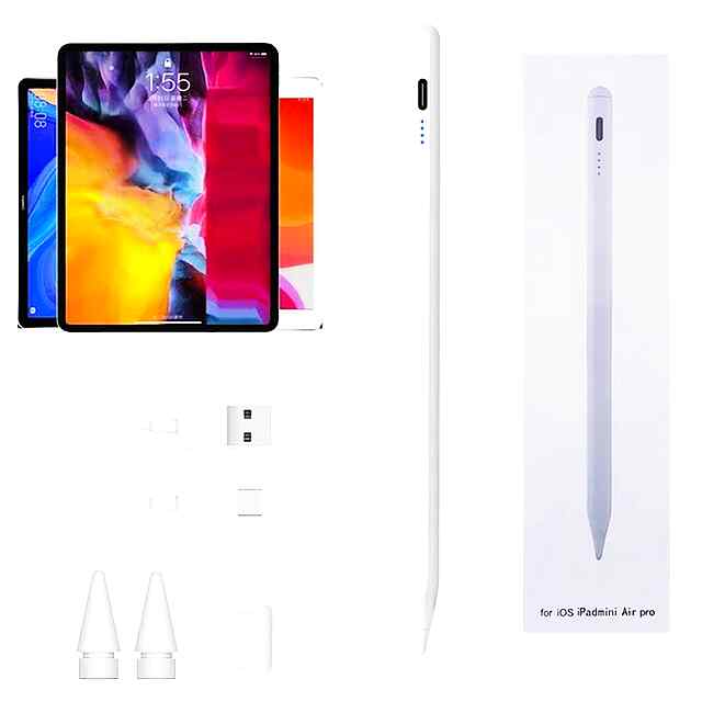 Активний Стилус для IPad: Для письма, малювання та роботи. Сумісний з Apple IPad (2018 ). Зарядка Type-C. 4-8 годин роботи. У комплекті. - 3 фото товару