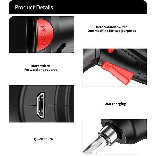 Акумуляторна викрутка 3,6В, шуруповерт з Li-ion батареєю 1800mAh, LED підсвічування - 1 фото товару