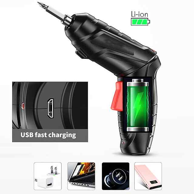 Акумуляторна викрутка бездротова 3,6В, 1800mAh (шуруповерт) LED CE серт. - 3 фото товару