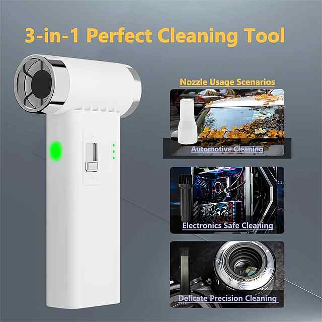 Акумуляторний Air Duster 110000 об/хв — очищувач від пилу для ПК, ноутбуків та автомобілів. - 2 фото товару