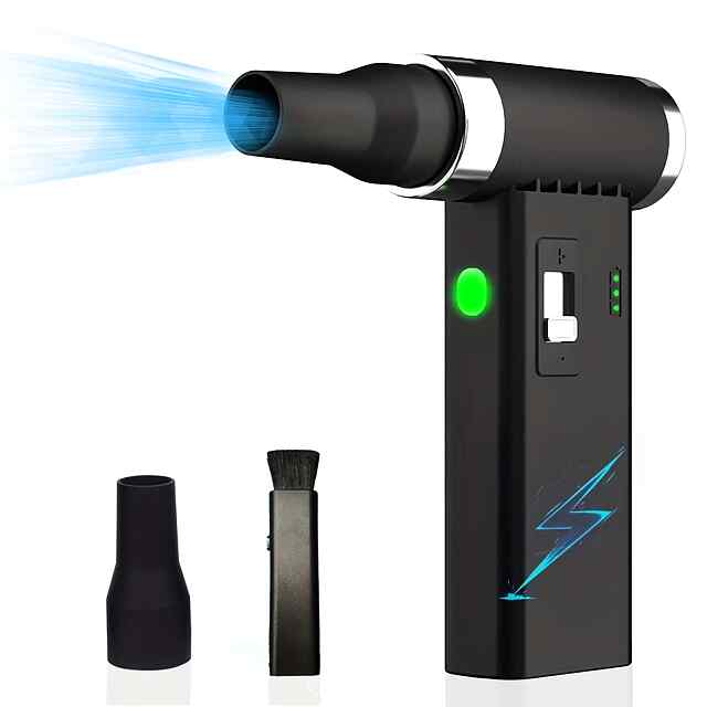 Акумуляторний Air Duster 110000RPM компресор для очищення від пилу ПК та техніки. Бездротовий повітродув. USB зарядка. - 3 фото товару