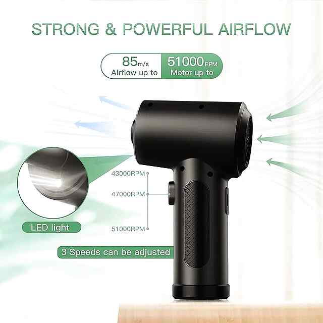 Акумуляторний Air Duster для продування від пилу (51000об/хв) з LED підсвіткою - 2 фото товару