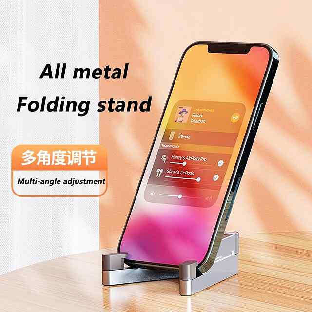 Алюмінієвий складний тримач універсальний для iPhone/iPad, помаранчевий. - 2 фото товару