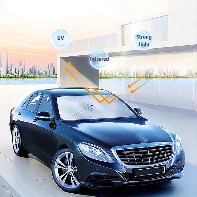 Авто козирок від сонця 140х80см, захист салону авто від ультрафіолету, універсальний розмір. - 1 фото товару