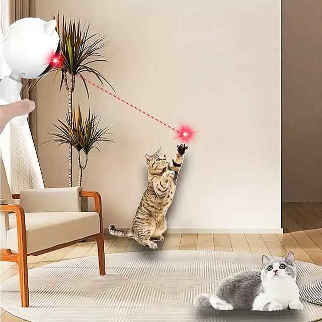 Автомат Лазерної Іграшки для Кішок, 3 режими швидкості та авто викл. Зарядна від USB. - 1 фото товару