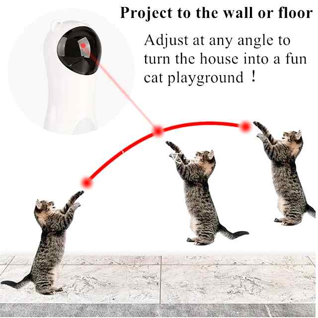 Автоматична іграшка для котів з лазером. Змінює напрямок, 5 режимів руху. Живлення USB/батарейки АА. Компактна. Активні ігри гарантовано! - 3 фото товару