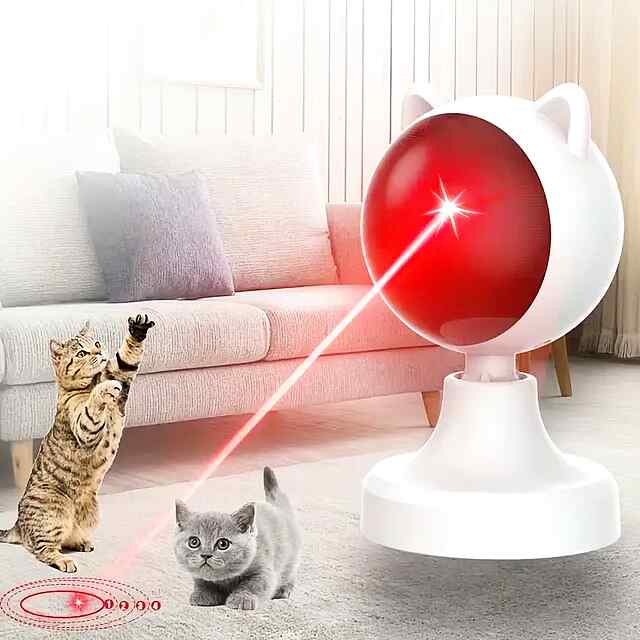Автоматична лазерна іграшка для кішок 3 режими швидкості, регулювання кута. Перезаряджається. Купити в Україні - 0 фото товару
