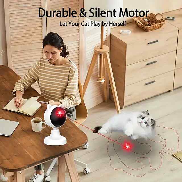 Автоматична лазерна іграшка для котів 3 режими   регулювання кута   перезаряджається - 2 фото товару