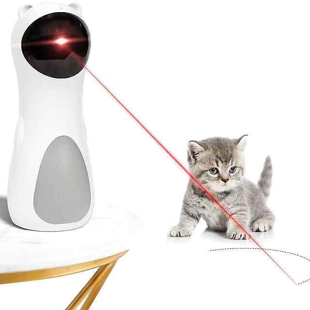 Автоматична лазерна іграшка для котів з п'ятьма режимами руху, живлення від USB/батарейки. Активні та рухливі ігри! - 0 фото товару