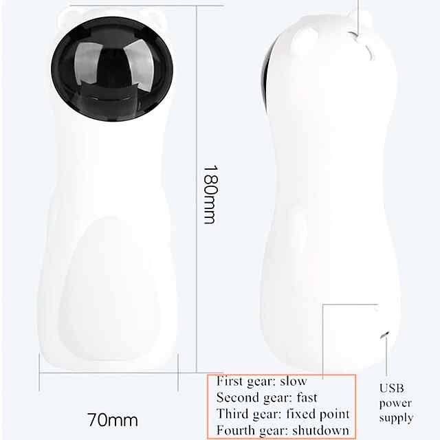 Автоматична лазерна іграшка для котів з п'ятьма режимами руху, живлення від USB/батарейки. Активні та рухливі ігри! - 1 фото товару