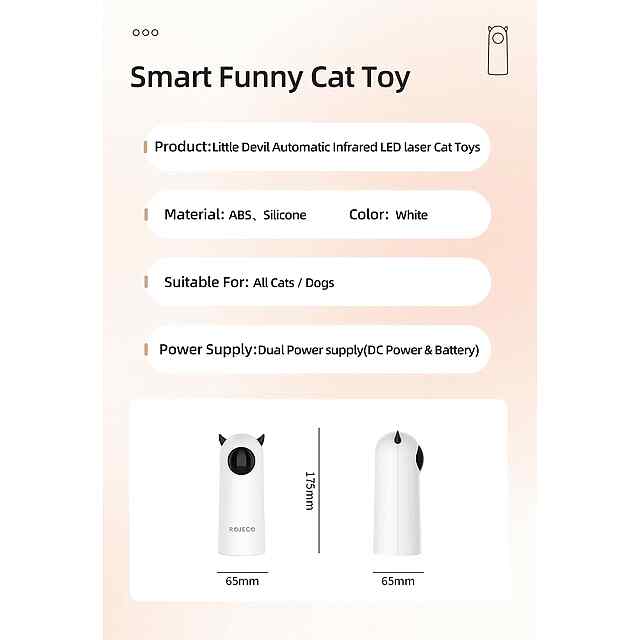 Автоматична лазерна іграшка для тварин 2 режими авто/ручн. Регулюється під будь-який кут. Безпечний, яскравий лазер. Працює від USB та батарейок. - 3 фото товару