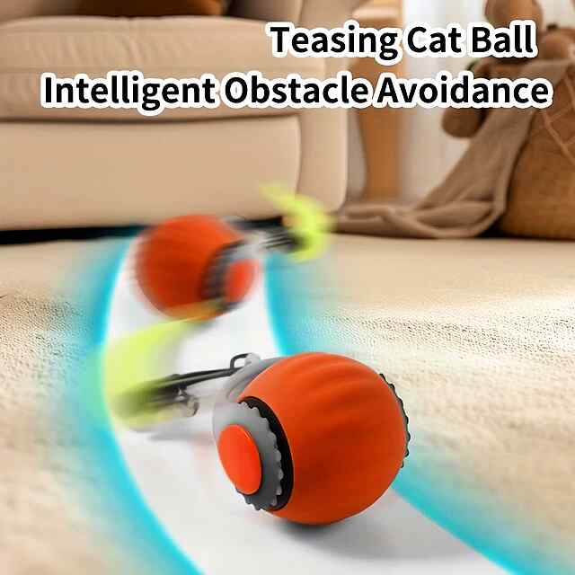 Автоматичний котячий м'ячик для розваг, активності та веселощів (USB) - 2 фото товару