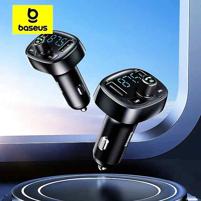 Автомоб. FM модулятор Baseus Bluetooth, швидка зарядка 3.4A, підтримка TF/USB, гучний зв'язок - 0 фото товару
