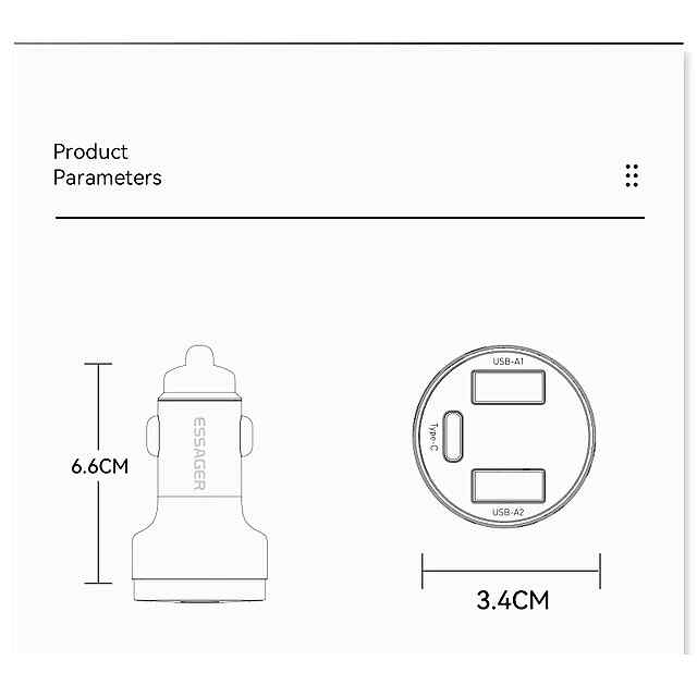 Автомоб. Заряд Essager 80W Type-C x1, USBx2 – Швидка зарядка PD QC3.0

---
Автомобільний з/д Essager 80Вт 3USB/Type-C PDQC3.0 45 хв - 2 фото товару