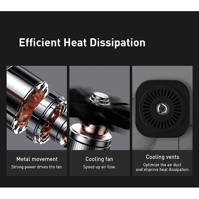 Автомобільний компресор Baseus Super Mini – 12В/30л/хв, до 150 PSI, LED-ліхтарик - 3 фото товару