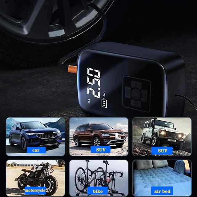 Автомобільний компресор Suitu ST-9624A, 12V, LED ліхтарик, 6.5 Bar. Накачування шин і м'ячів. Комплект з насадками. - 3 фото товару