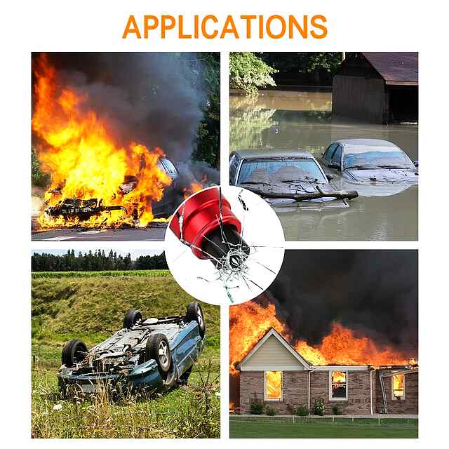 Автомобільний молоток з ножем для ременя та склобоєм - Червоний - 1 фото товару