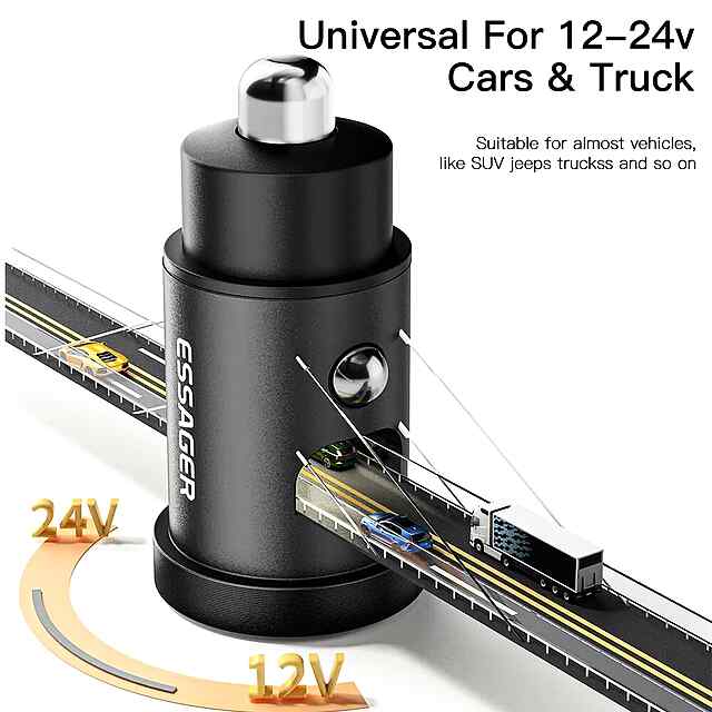 Автомобільний заряд Essager 3USB Type-C, 30Вт QC4  Quick Charge PD - 1 фото товару