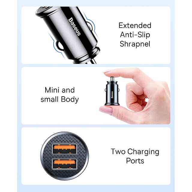 Автомобільний зарядний пристрій USB Type-C QC4 5А 2xUSB Швидка Зарядка для Huawei Xiaomi Samsung Apple - 3 фото товару