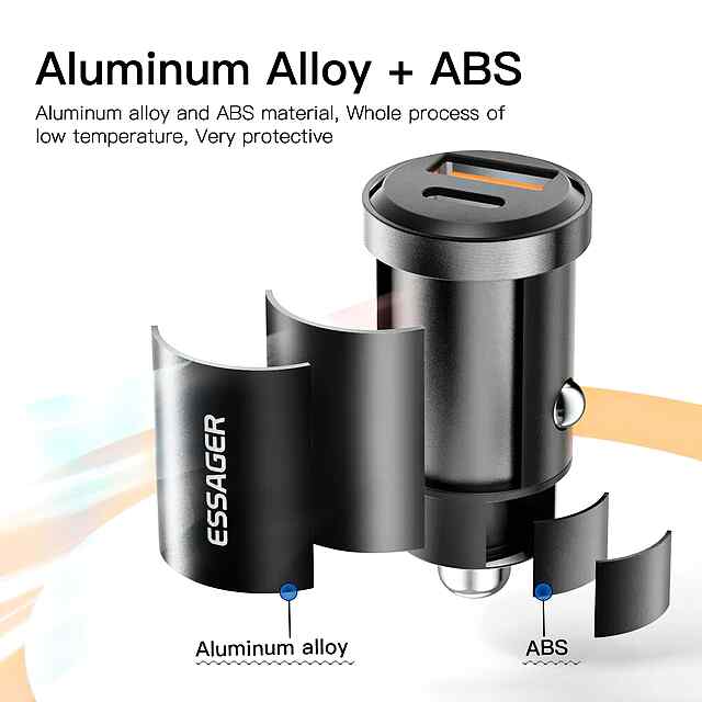 Автомобільний ЗП Essager з Type-C  USB, 30Вт QC Quick Charge 4.0 - Швидка Зарядка - 2 фото товару
