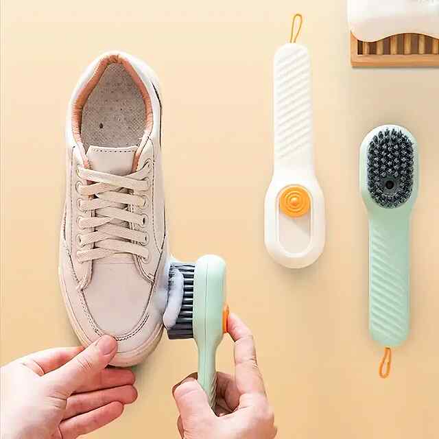 Щітка для взуття з дозатором мила, пластикова АБС, очищення та мийка взуття.